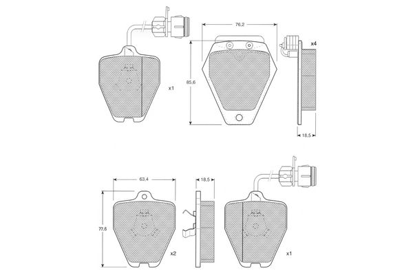 PROCODIS FRANCE Piduriklotsi komplekt,ketaspidur PF1226